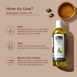 Indus Valley Bio Organic Castor Oil 200ml | Natural Castor Oil for Hair, Scalp & Skin Care | Nourishing & Moisturizing Oil for Hair Massage, Dry Skin & Beauty Care