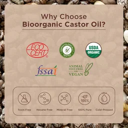 Indus Valley Bio Organic Castor Oil 200ml | Natural Castor Oil for Hair, Scalp & Skin Care | Nourishing & Moisturizing Oil for Hair Massage, Dry Skin & Beauty Care
