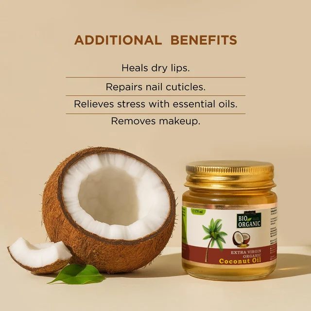 Indus Valley Bio Organic Extra Virgin Pure Coconut Oil 175ml | Natural Hair & Skin Care Oil | Helps Nourish Hair, Reduce Dandruff & Hairfall | Sulphate & Paraben Free