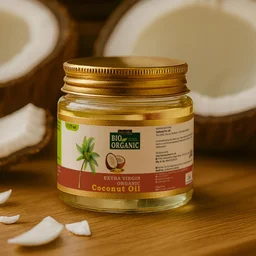 Indus Valley Bio Organic Extra Virgin Pure Coconut Oil 175ml | Natural Hair & Skin Care Oil | Helps Nourish Hair, Reduce Dandruff & Hairfall | Sulphate & Paraben Free