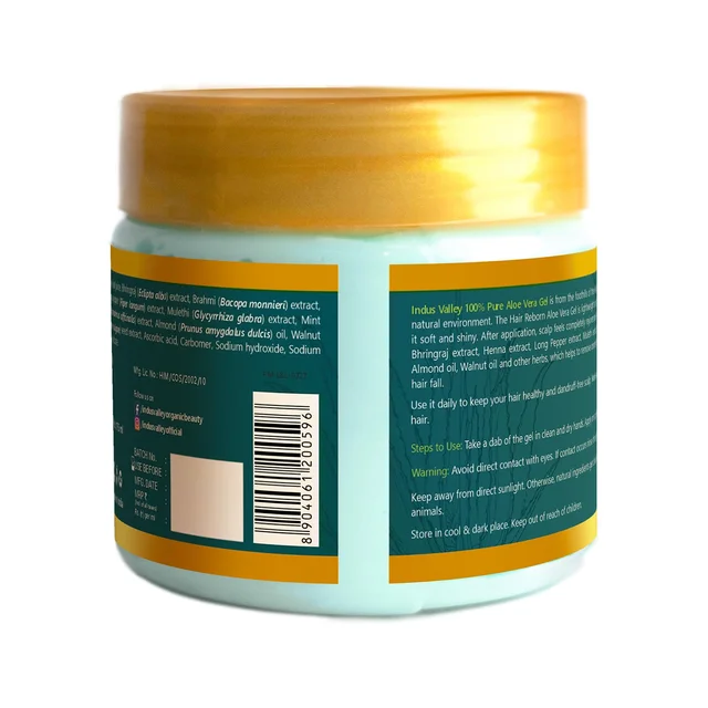 Indus Valley Bio Organic Hair Reborn Aloe Vera Gel 175ml With Bhringraj & Walnut Oil For Ultimate Hair Management