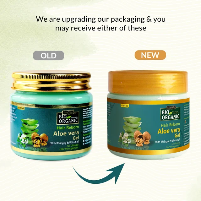 Indus Valley Bio Organic Hair Reborn Aloe Vera Gel 175ml With Bhringraj & Walnut Oil For Ultimate Hair Management