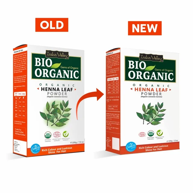 Indus Valley Bio Organic Herbal Henna Leaf Powder 100g | Natural Henna Powder for Hair Care | DIY Hair Pack for Conditioning, Smoothness, Shine & Healthy-Looking Hair