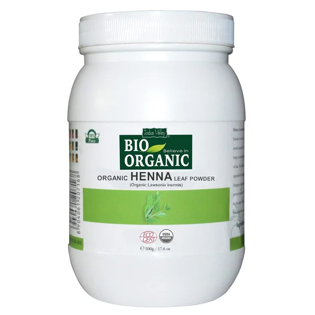 Indus Valley Bio Organic Herbal Henna Leaf Powder 500g | Natural Henna Powder for Hair Care | DIY Hair Pack for Conditioning, Smoothness, Shine & Healthy-Looking Hair
