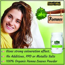 Indus Valley Bio Organic Herbal Henna Leaf Powder 500g | Natural Henna Powder for Hair Care | DIY Hair Pack for Conditioning, Smoothness, Shine & Healthy-Looking Hair