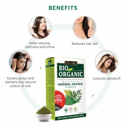 Indus Valley Bio Organic Herbal Henna Powder 250g | 100% Natural Henna for Hair Care | Herbal Hair Pack for Conditioning, Smoothness, Shine & Healthy-Looking Hair | DIY Hair Mask