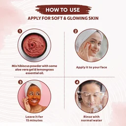 Indus Valley Bio Organic Hibiscus Flower Powder 100g | Pure Gudhal Ka Phool | Hibiscus Rosa-Sinensis for Face Pack, Hair Mask, Dull Hair, Dry Scalp & Skin Care