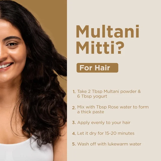 Indus Valley Bio Organic Multani Mitti Powder 200g | Natural Fuller's Earth for Face & Hair Packs | Cleanses Pores, Removes Dead Skin, Dandruff & Scalp Care
