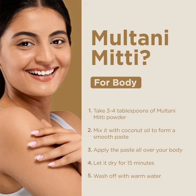 Indus Valley Bio Organic Multani Mitti Powder 200g | Natural Fuller's Earth for Face & Hair Packs | Cleanses Pores, Removes Dead Skin, Dandruff & Scalp Care
