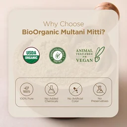 Indus Valley Bio Organic Multani Mitti Powder 200g | Natural Fuller's Earth for Face & Hair Packs | Cleanses Pores, Removes Dead Skin, Dandruff & Scalp Care