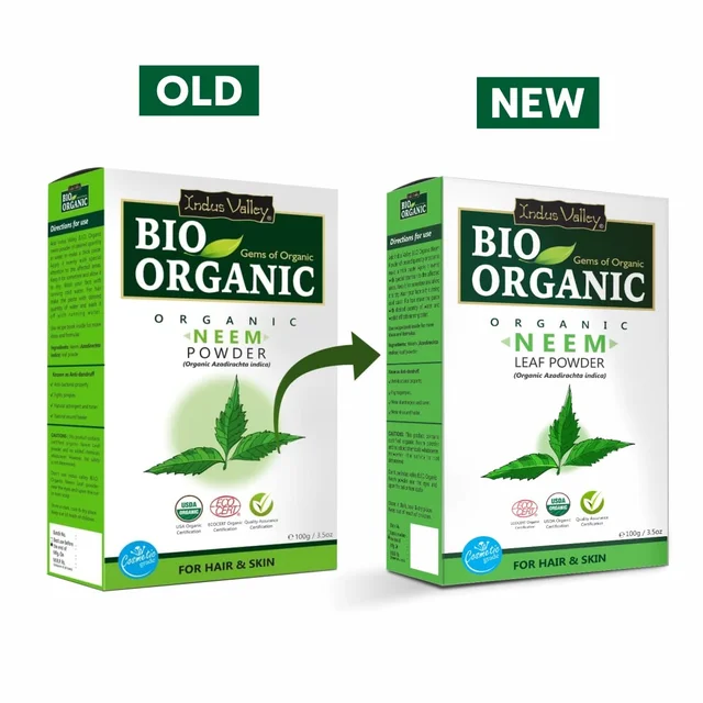 Indus Valley Bio Organic Neem Powder 100g | 100% Natural Pure Neem Leaf Powder | Azadirachta Indica Herbal Powder for Face Pack, Skin Care, Hair & Scalp Care