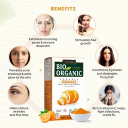 Indus Valley Bio Organic Orange Peel Fine Powder 100g | Pure Natural Orange Peel Powder | Vitamin C & Antioxidant Rich | Face Pack for Glow, Tan & Skin Care