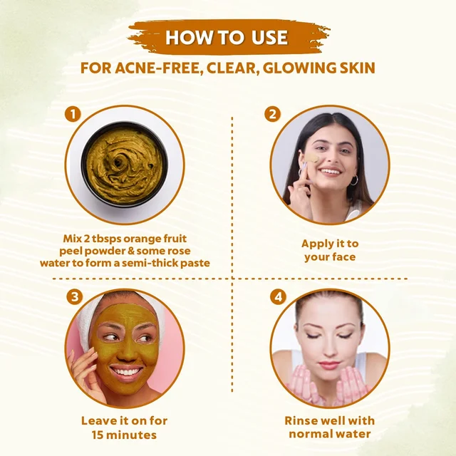 Indus Valley Bio Organic Orange Peel Fine Powder 100g | Pure Natural Orange Peel Powder | Vitamin C & Antioxidant Rich | Face Pack for Glow, Tan & Skin Care