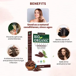 Indus Valley Bio Organic Organic Shikakai Powder 100g | Acacia Concinna Natural Herbal Hair Cleanser | For Frizzy Hair, Soft & Shiny Hair | Nourishing Conditioner & Hair Care