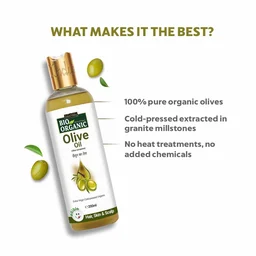 Indus Valley Bio Organic Pure Extra Virgin Olive Oil 200ml | 100% Organic & Cold-Pressed | Baby Skin Massage & Hair Care Oil