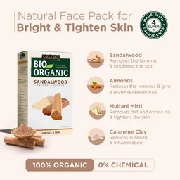 Indus Valley Bio Organic Sandalwood Face Pack Powder 200g | Chandan Powder for Suntan, Dark Spots & Pigmentation | Face Mask for Glowing Skin & Acne Care