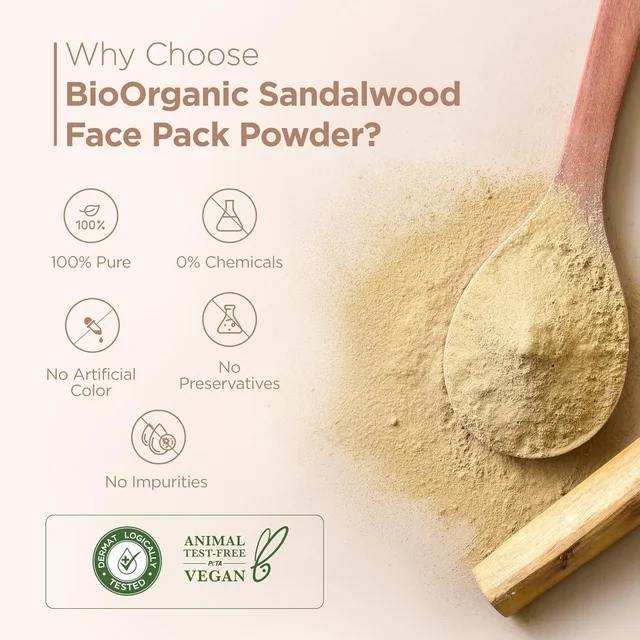 Indus Valley Bio Organic Sandalwood Face Pack Powder 200g | Chandan Powder for Suntan, Dark Spots & Pigmentation | Face Mask for Glowing Skin & Acne Care
