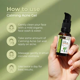 Indus Valley Calming Acne Gel 30ml with Seaweed Extract & Tea Tree Oil | Soothing Clarifying Gel for Pimples, Blemish-Prone Skin, Fresh & Clear-Looking Skin