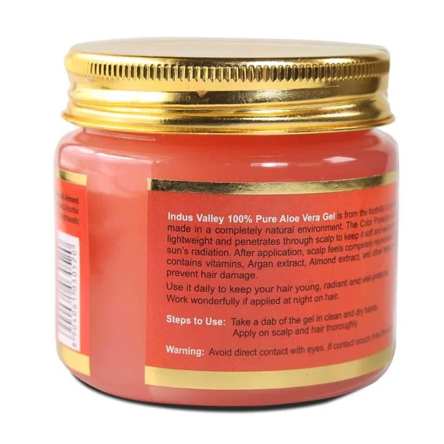 Indus Valley Color Protection Aloe Vera Gel 175ml | Soothing & Hydrating Hair and Skin Care Gel | Helps Maintain Moisture, Freshness & Healthy-Looking Hair