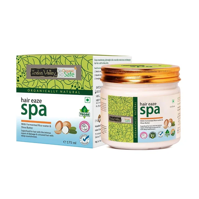 Indus Valley Eaze Spa 175ml | 100% Organic Deep Nourishing Hair Spa Treatment | Intensive Hair Care for Dry, Rough & Damaged Hair | Helps Promote Soft, Smooth & Healthy-Looking Hair