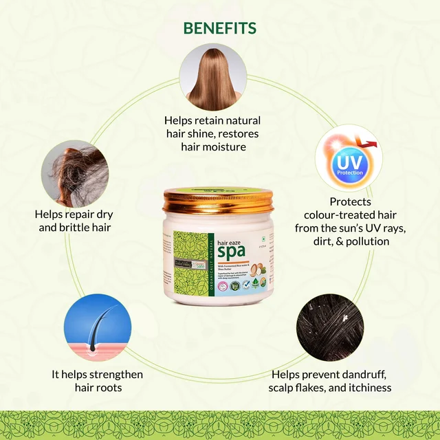 Indus Valley Eaze Spa 175ml | 100% Organic Deep Nourishing Hair Spa Treatment | Intensive Hair Care for Dry, Rough & Damaged Hair | Helps Promote Soft, Smooth & Healthy-Looking Hair