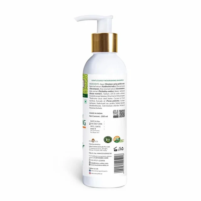 Indus Valley Gentle Daily Care Shampoo & Conditioner 200ml | Mild 2-in-1 Hair Care Formula for Gentle Cleansing, Conditioning, Softness, Smoothness & Fresh-Looking Hair
