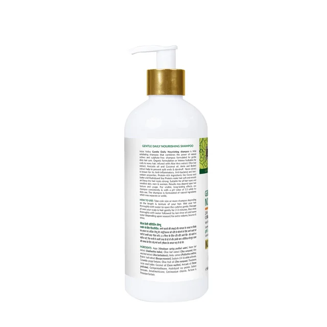 Indus Valley Gentle Daily Care Shampoo & Conditioner 500ml | Mild 2-in-1 Hair Care Formula for Gentle Cleansing, Conditioning, Softness, Smoothness & Fresh-Looking Hair