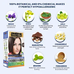 Indus Valley Hypo Allergic Aqua Colour 100% Botanical Hair Colour 30ml + 200g, Medium Brown | PPD-Free, Ammonia-Free, Herbal Hair Dye for Grey Coverage