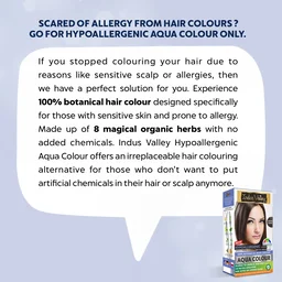 Indus Valley Hypo Allergic Aqua Colour 100% Botanical Hair Colour 30ml + 200g, Medium Brown | PPD-Free, Ammonia-Free, Herbal Hair Dye for Grey Coverage