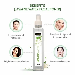 Indus Valley Natural Jasmine Water Facial Toner 250ml | Chemical-Free Jasmine Hydrosol for Hydration, Pore Care, Skin Brightening, Refreshing Glow & Daily Face Care