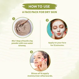 Indus Valley Natural Kaolin Clay Powder 100g | Pure China Clay for Face & Skin Care | DIY Face Pack for Acne, Blackheads, Excess Oil, Pores & Healthy-Looking Glowing Skin