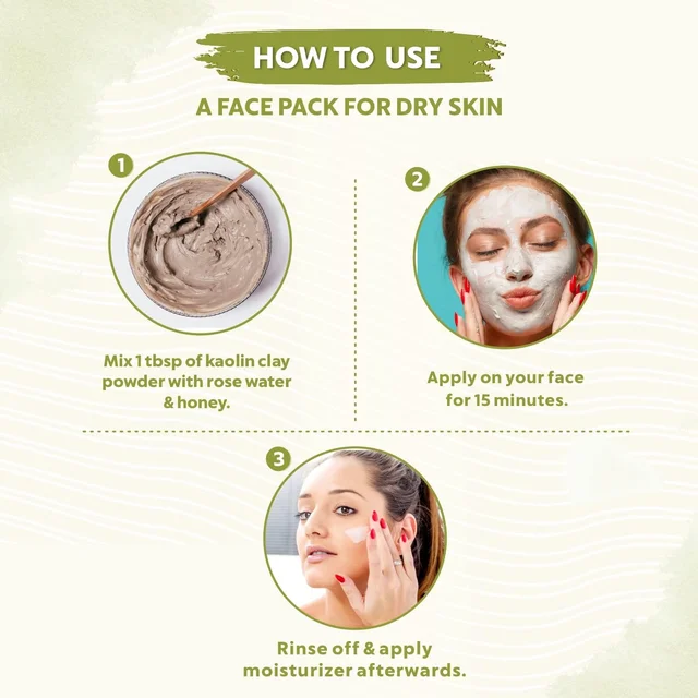 Indus Valley Natural Kaolin Clay Powder 100g | Pure China Clay for Face & Skin Care | DIY Face Pack for Acne, Blackheads, Excess Oil, Pores & Healthy-Looking Glowing Skin
