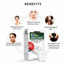 Indus Valley Natural Kaolin Clay Powder 250g | Pure China Clay for Face & Skin Care | DIY Face Pack for Acne, Blackheads, Excess Oil, Pores & Healthy-Looking Glowing Skin