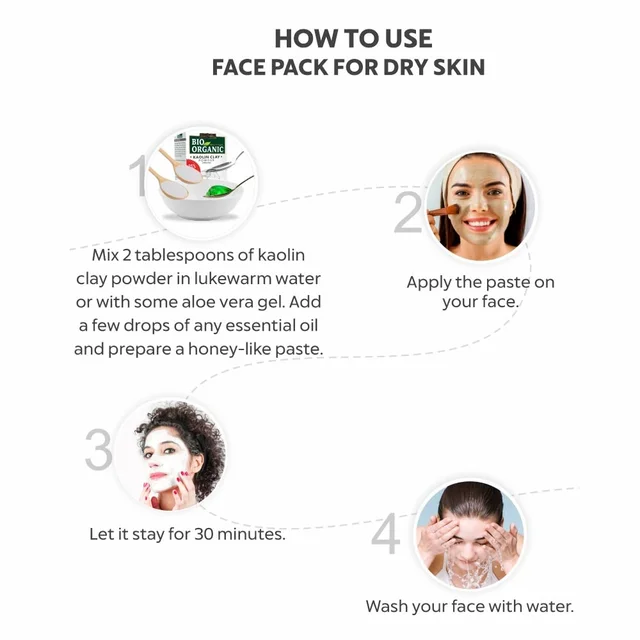 Indus Valley Natural Kaolin Clay Powder 250g | Pure China Clay for Face & Skin Care | DIY Face Pack for Acne, Blackheads, Excess Oil, Pores & Healthy-Looking Glowing Skin