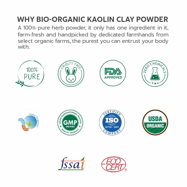 Indus Valley Natural Kaolin Clay Powder 250g | Pure China Clay for Face & Skin Care | DIY Face Pack for Acne, Blackheads, Excess Oil, Pores & Healthy-Looking Glowing Skin