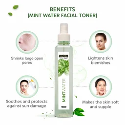 Indus Valley Natural Mint Water Facial Toner 250ml | Refreshing Mint Face Toner for Fresh, Clean & Revitalized Skin | Daily Care for Normal, Oily & Combination Skin