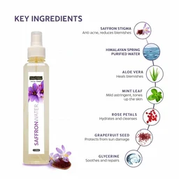 Indus Valley Natural Saffron Water Facial Toner 250ml | Kesar Floral Water for Face & Skin | Refreshing Hydrating Toner for Daily Skincare, Glow, Freshness & Skin Care