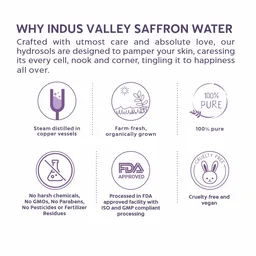 Indus Valley Natural Saffron Water Facial Toner 250ml | Kesar Floral Water for Face & Skin | Refreshing Hydrating Toner for Daily Skincare, Glow, Freshness & Skin Care