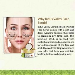 Indus Valley Ultra Rich Replenishing Shea Butter Fruit Face Scrub 50ml | Gentle Exfoliating Facial Scrub for Smooth, Soft, Refreshed & Radiant-Looking Skin