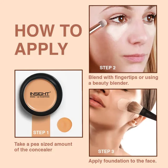 Insight Makeup Full Coverage Concealer Cream NC2 Beige for Medium Complextion | Waterproof & HD Look | Minimizes Fine Lines & Medium Coverage | Long-Lasting & Photo Ready