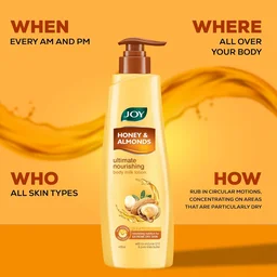 Joy Honey & Almonds Ultimate Nourishing Body Milk Winter Lotion 300ml | With Shea Butter & Vitamin E | Long Lasting Moisture | Intense Care for Dry Skin