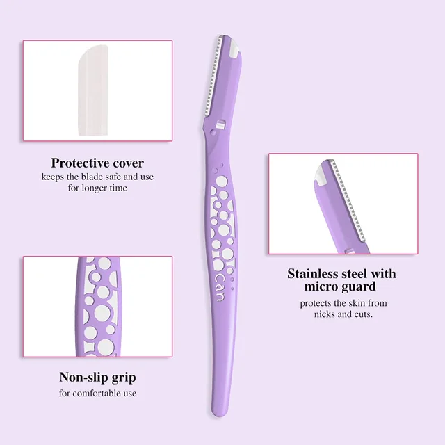 Kai Can-Bubble Face Razor for Women | Stainless Steel Dual-Coated Blade | Ergonomic Handle for Precise | Safe & Painless Facial Hair Removal | Ideal for Eyebrows & Peach Fuzz