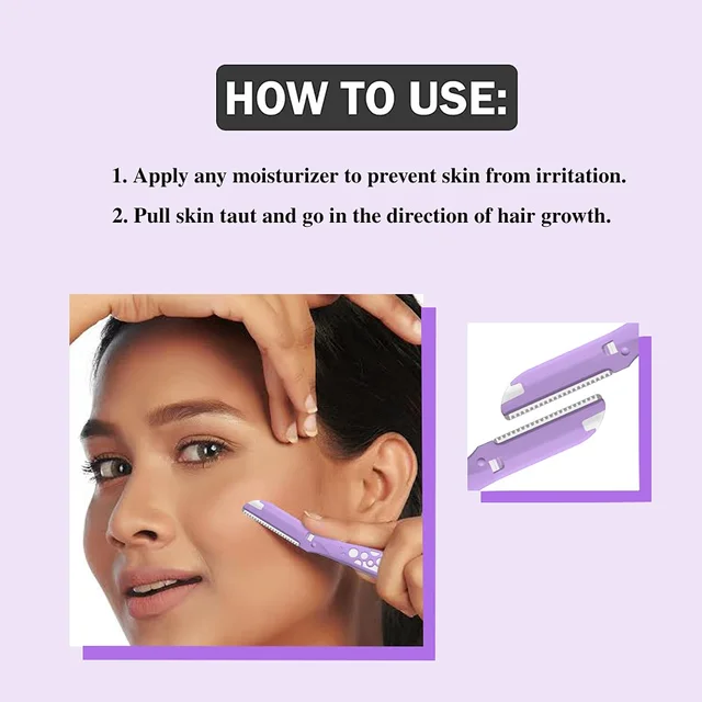 Kai Can-Bubble Face Razor for Women | Stainless Steel Dual-Coated Blade | Ergonomic Handle for Precise | Safe & Painless Facial Hair Removal | Ideal for Eyebrows & Peach Fuzz