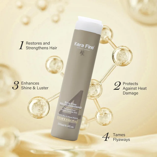 KERA FINE Kera Fine Keratin Conditioner 250ml | Sulfate, Paraben, Phosphate & Sodium Chloride Free | Enriched with Keratin, Soy & Wheat Protein | Professional Hair Care