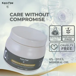 KERA FINE Smooth & Shine Hair Mask for Dry & Frizzy Hair 500g | Deep Conditioning Spa Treatment | Repairs Damage, Adds Shine & Softness | For Chemically Treated Hair