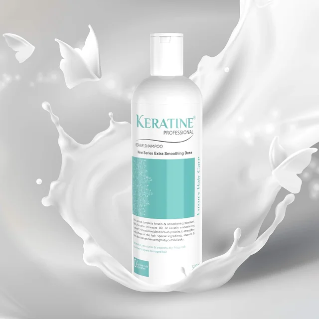 Keratine Professional Smoothening Shampoo 500ml for Weak & Damaged Hair | Enriched with Keratin Protein | Repairs Breakage | Reduces Frizz | Restores Shine & Strength