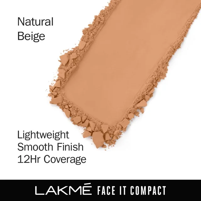 Lakme Forever Matte Compact Powder Natural Pearl 9g | Smooth Matte Finish | 12 Hour Oil Control, Even Tone | Lightweight Daily Wear for All Skin Types