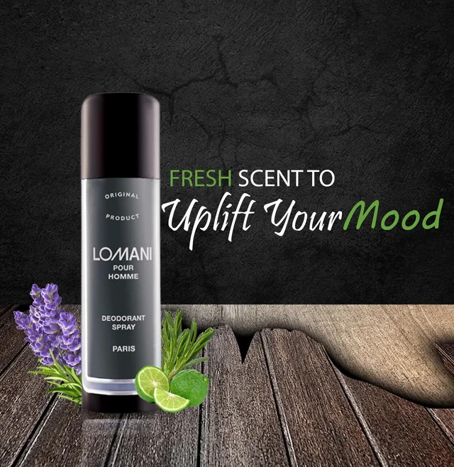 Lomani Paris Pour Homme Deodorant Spray 200ml with Ayur Soap for Men | Long-Lasting Fresh Fragrance | Everyday Body Spray | Refreshing Scent for Men | Grooming Essential
