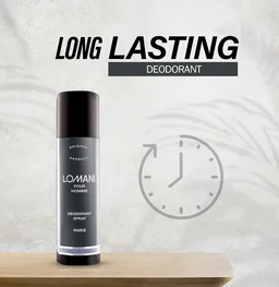 Lomani Paris Pour Homme Deodorant Spray 200ml with Ayur Soap for Men | Long-Lasting Fresh Fragrance | Everyday Body Spray | Refreshing Scent for Men | Grooming Essential