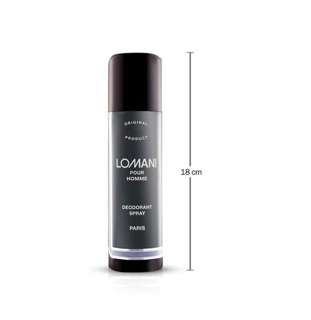 Lomani Paris Pour Homme Deodorant Spray 200ml with Ayur Soap for Men | Long-Lasting Fresh Fragrance | Everyday Body Spray | Refreshing Scent for Men | Grooming Essential